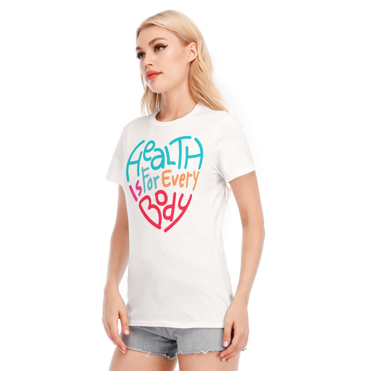 All-Over Print Women's Round Neck T-Shirt | 190GSM Cotton