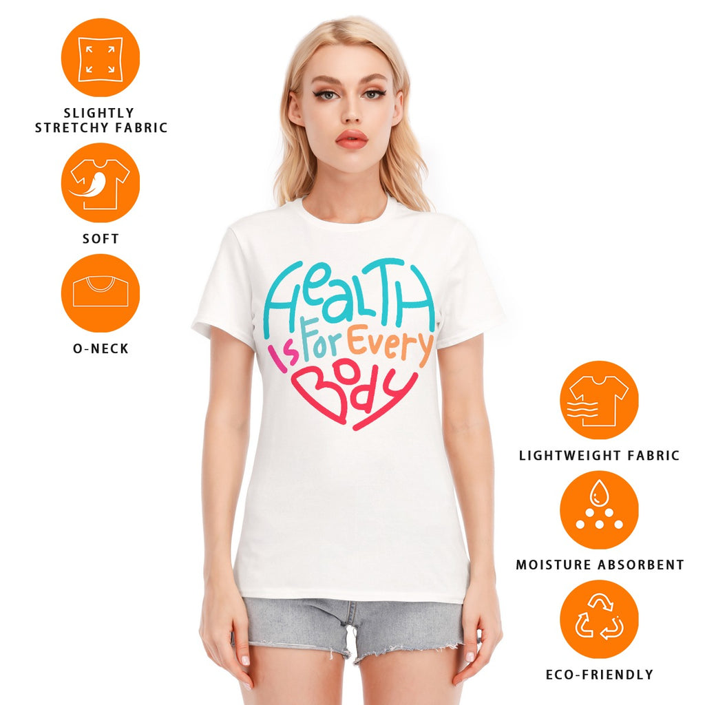 All-Over Print Women's Round Neck T-Shirt | 190GSM Cotton