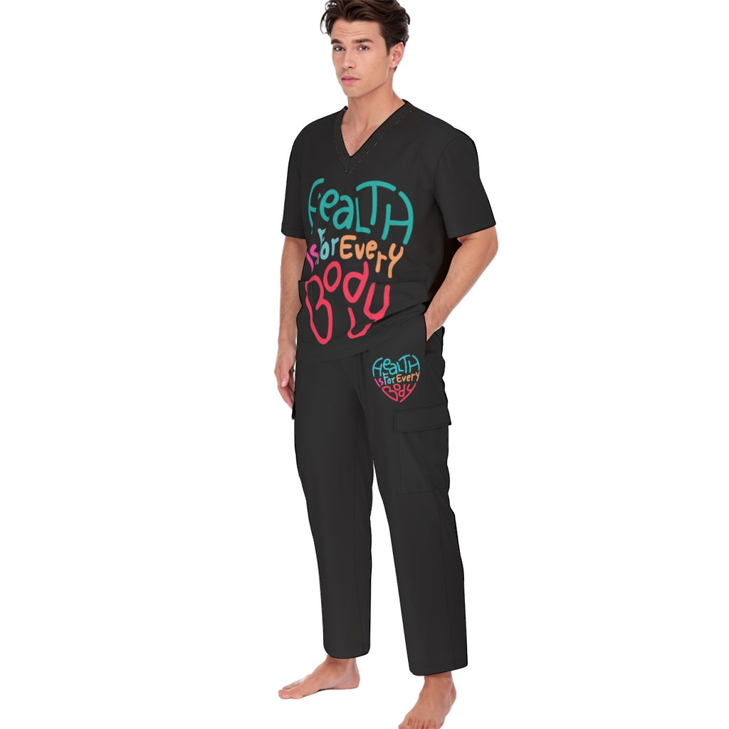 All-Over Print Unisex Scrub Set With Six Pocket