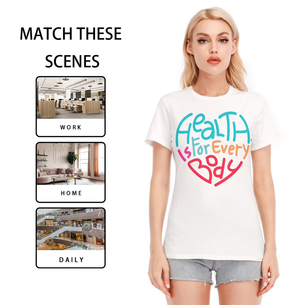 All-Over Print Women's Round Neck T-Shirt | 190GSM Cotton